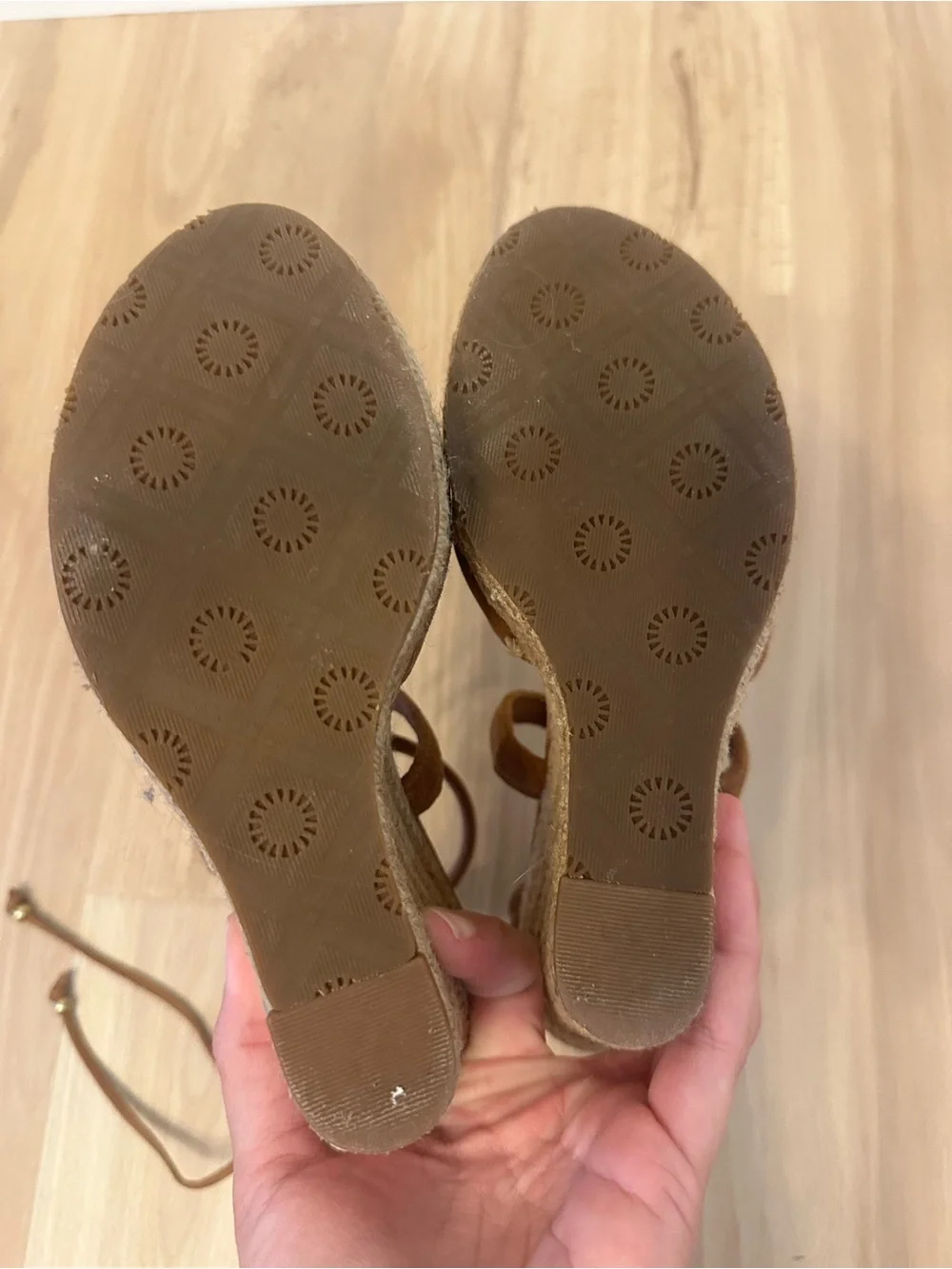Ugg Reagan Suede Wedge Espadrille Sandals - Size 7